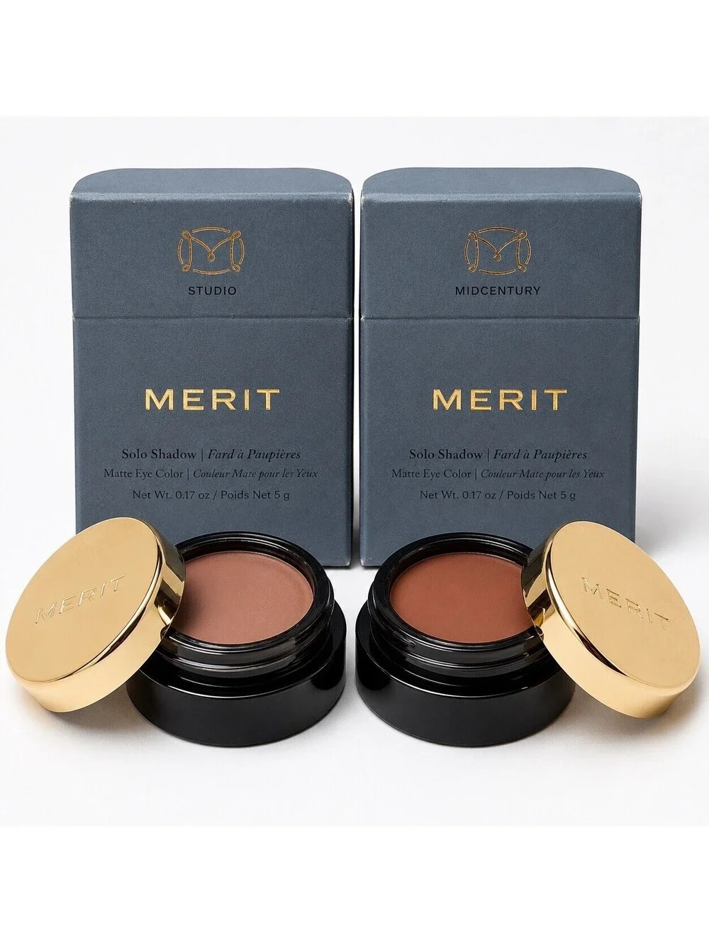 MERIT Solo Shadow Matte Eye Color Studio Midcentury 0.17 oz NIB Lot of 2